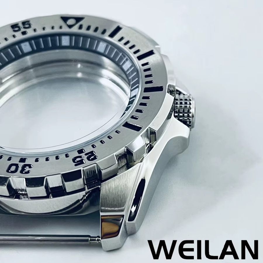ANGLANG Uhrengehäuse Edelstahl, Silber, 44 mm, Unisex - Bild 2