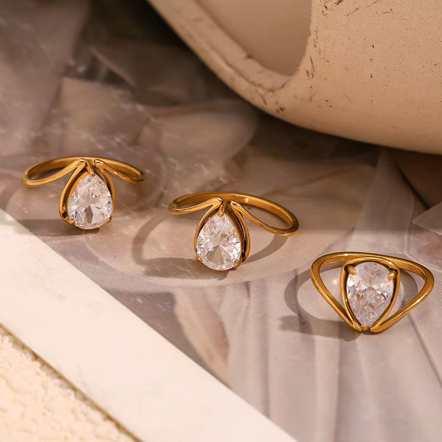 E.B.belle Ring, Edelstahl, Zirkonia, Gold, Damen - Bild 2