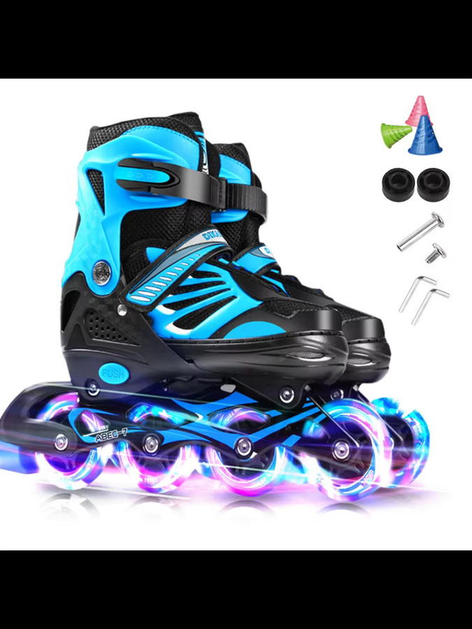 Tomshoo Verstellbare Kinder-Rollschuhe, mit Blinklicht-Rädern - Bild 7