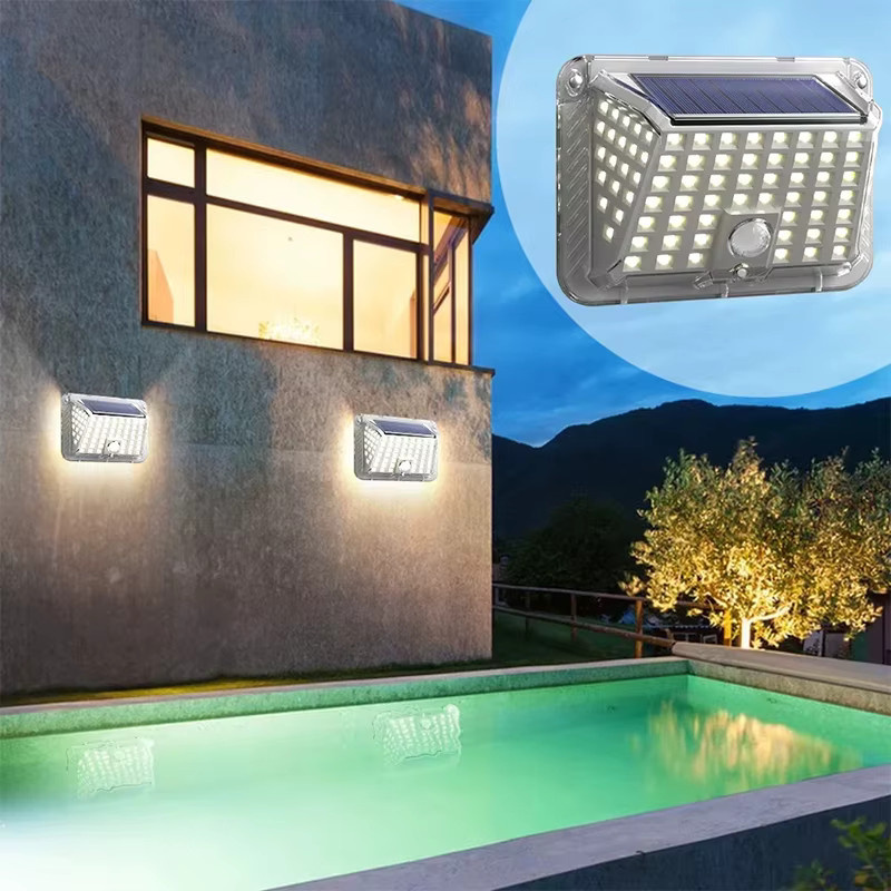 Shenzhi Tech LED-Solar-Wandleuchte in Weiß mit Bewegungssensor für Garten und Terrasse - Bild 5