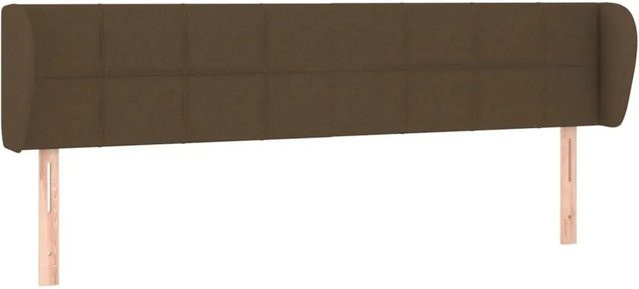 vidaXL Kopfteil mit Ohren in Dunkelbraun aus Stoff, B/T/H: 163 x 23 x 78/88 cm - Bild 1