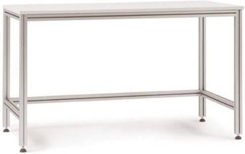 Manuflex AA1041 Kastentisch ALU mit Melaminplatte in Grau oder Weiß, B/T/H: 150 x 60 x 75-76,7 cm - Bild 1