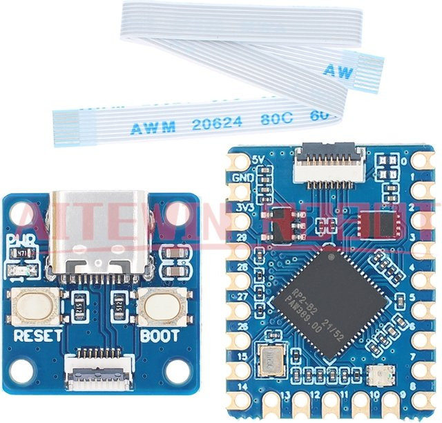 RP2040-Tiny Development Board Modul mit Raspberry Pi Pico Chip, USB Typ C Schnittstelle, 264 KB SRAM und 2 MB Flash in Blau - Bild 1