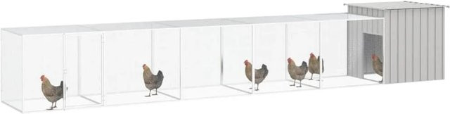 vidaXL Hühnerkäfig aus verzinktem Stahl in Grau, B/T/H: 600 x 91 x 100 cm - Bild 1