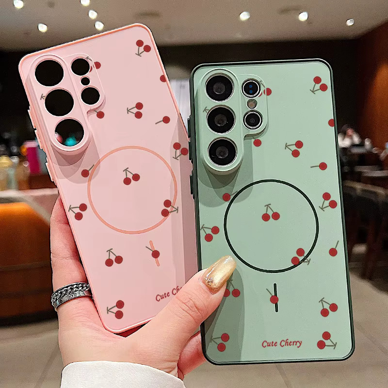 Magnetische Handyhülle mit Kirschblütenmuster für Samsung Galaxy S26 S25 S24 S23 S22 Ultra Edge FE A56 A55 A37 A36 A17 A16 in Pink - Bild 2