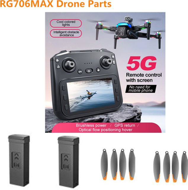 Tccicadas RG706MAX RC-Drohne Zubehör Set mit 7,4V 3000mAh Akku und Propellern in Schwarz - Bild 1