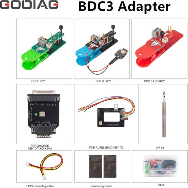 GODIAG BDC03 Adapter-Kit zur Verbindung von XHORSE, AUTEL, KEYDIY und KYDZ Geräten für BDC03, BCP U Schlüssel und BDC3 LCD Schlüssel - Bild 1