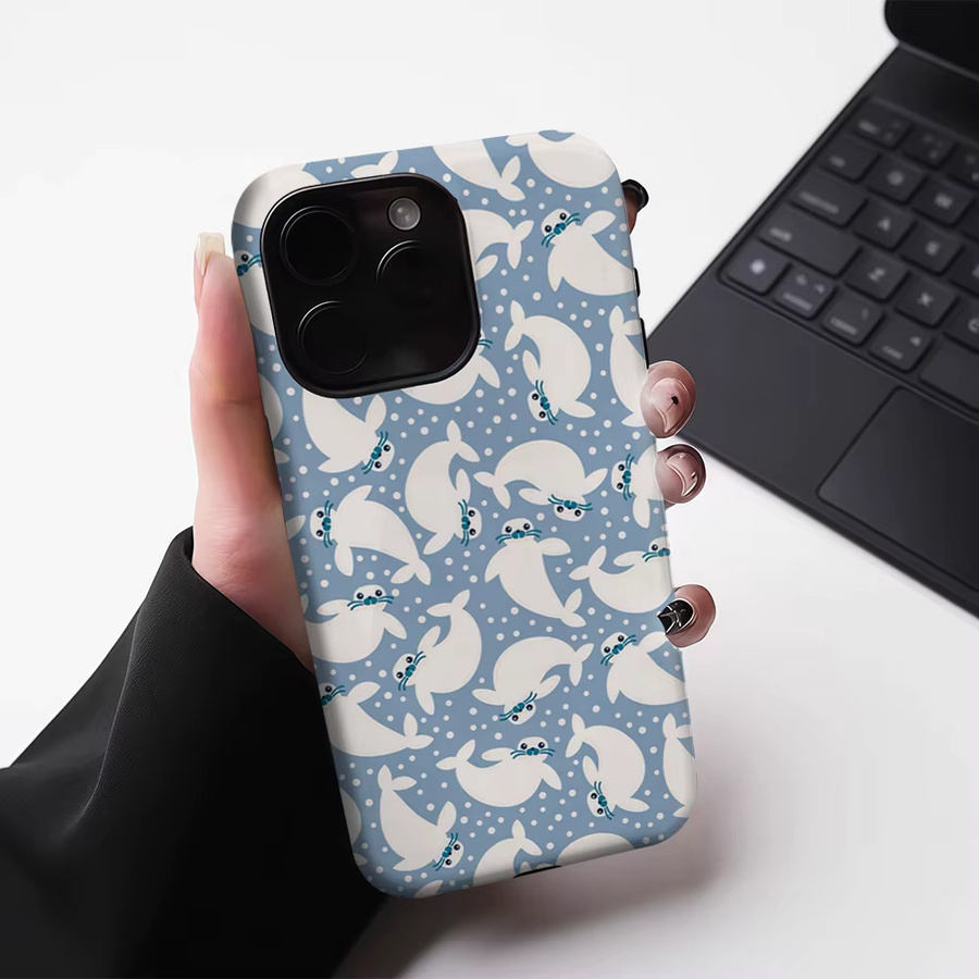 Potdemiel Seal Handyhülle für iPhone 17 16 15 14 13 Pro Max Plus in Hellblau mit magnetischem Schutz und robuster Doppel-Schicht-Konstruktion - Bild 3