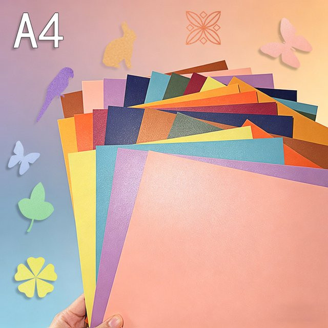 Tonpei A4 Farbkarton 20 Stück aus doppelseitigem Perlglanzpapier, 250g, 10 Farben gemischt für Scrapbooking und DIY-Basteln - Bild 1