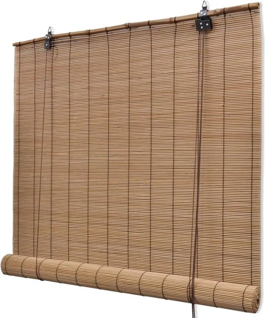 vidaXL Bambusrollo in Braun, Breite: 100 cm, Höhe: 160 cm - Bild 1
