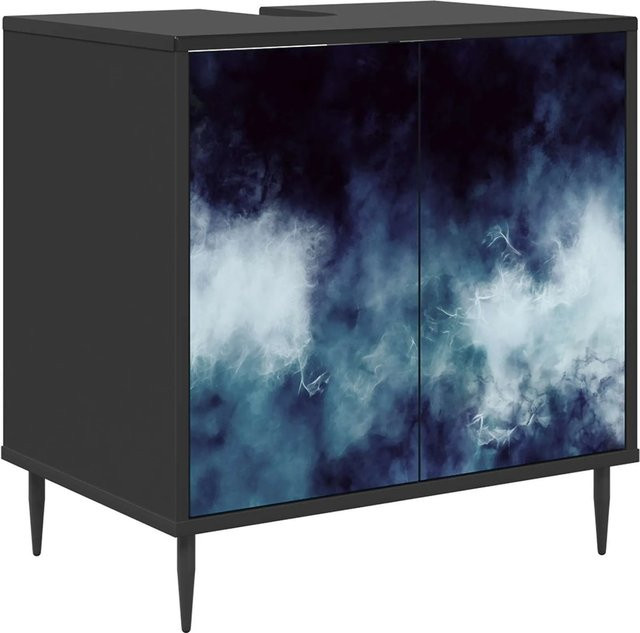 vidaXL Badezimmerschrank RAALTE in Schwarz und Eichen-Optik, B/T/H: 60 x 40 x 61 cm - Bild 1