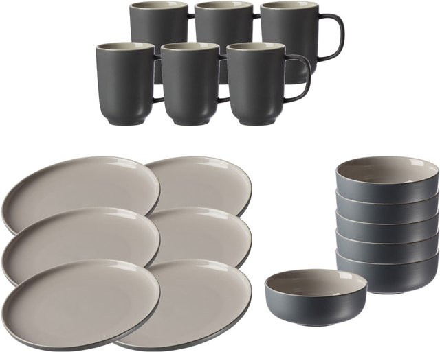 Ritzenhoff & Breker Frühstücksservice Jasper 18-teiliges Stoneware-Set in Grau - Bild 1