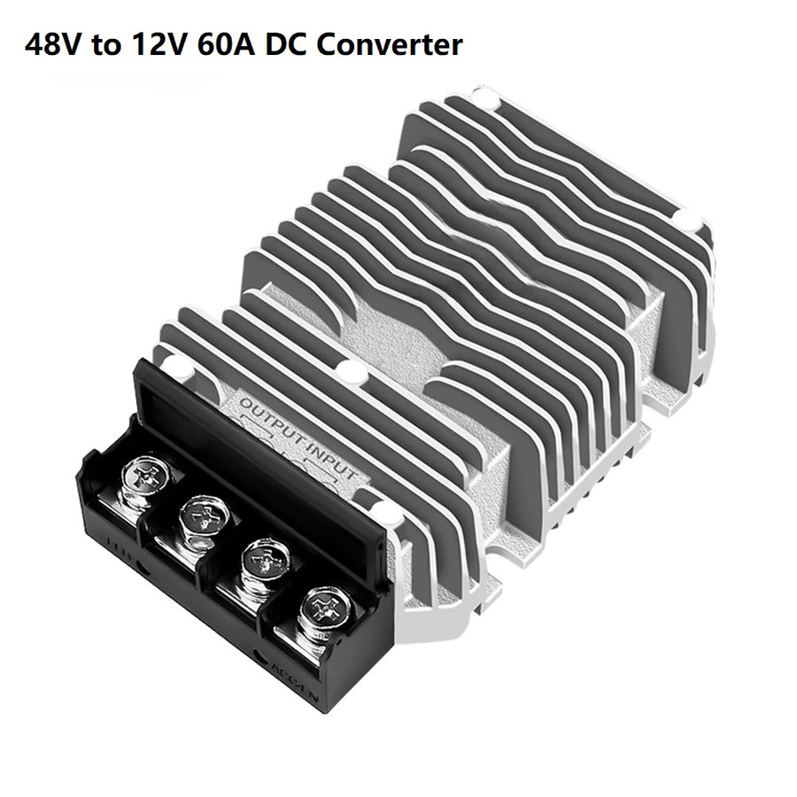 DAZZLEEX DC-DC-Wandler 48V zu 12V 60A 720W mit IP67-Gehäuse und Aluminium-Wärmeableitung in Silber - Bild 2