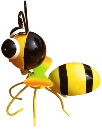 Happy Living Metallbiene Gartendeko Gelb Gestreift als Hummel Skulptur für Garten und Außenbereich - Bild 1