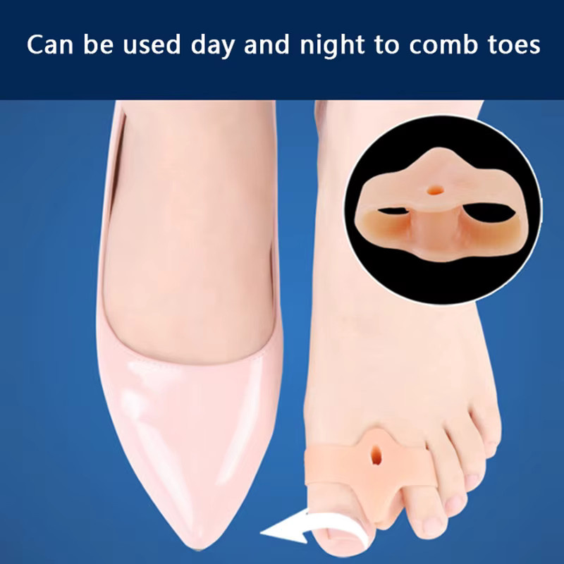 HNKMP Hallux Valgus Protector Silikon Gel Daumen Korrektor, 2 Stück, Nude - Bild 5