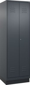 C+P Spind Classic PLUS mit Sockel, 2 Abteile, Anthrazitgrau und Weiß, H x B x T: 195 x 60 x 50 cm, mit Zylinderschloss und Kleiderstange - Bild 1