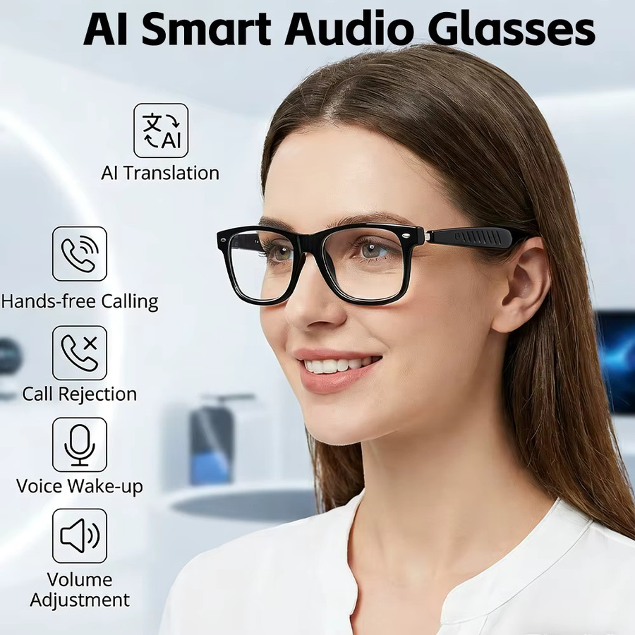 SENBONO KI-Übersetzungs-Smartbrille für Herren mit Bluetooth, Musikwiedergabe und Telefonfunktion, Sonnenbrille für 100+ Sprachen - Bild 2