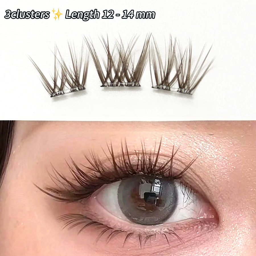 BQI Falsche Wimpern, braun, selbstklebend, Unisex - Bild 3