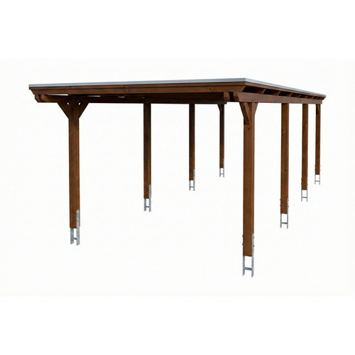 SKANHOLZ Carport Emsland aus Fichte mit EPDM-Dach und Regenrinne, Farbe: Nussbaum/Braun, B: 846 cm, T: 340 cm - Bild 3