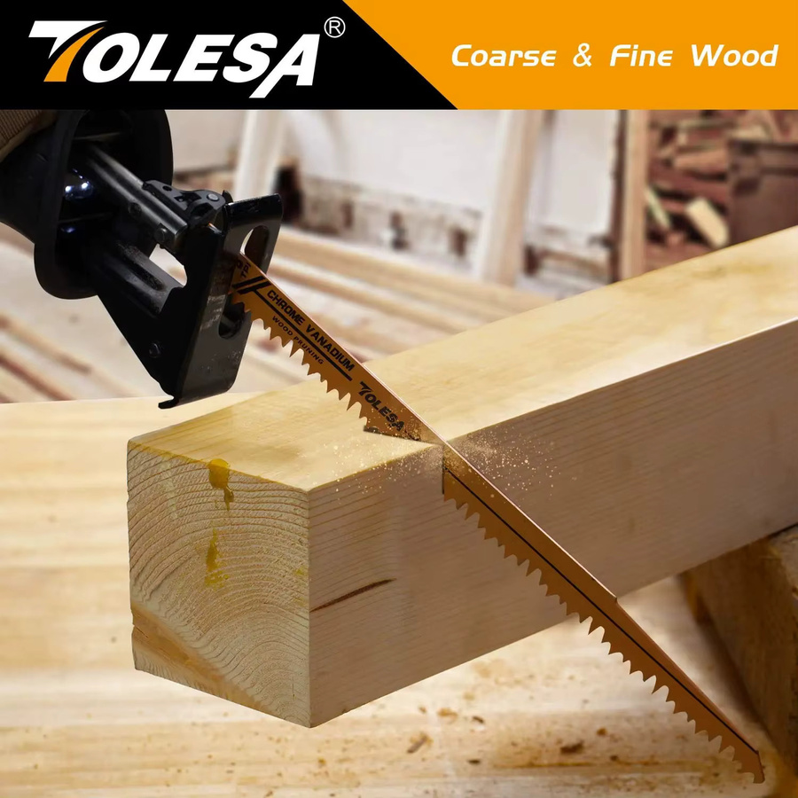 TOLESA 5er Set Säbelsägeblätter für Holz und PVC-Rohre, 6 Zoll, 6 TPI - Bild 3