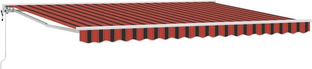 vidaXL Elektrische Ausziehbare Markise mit Fernbedienung, Orange, Schwarz und Gelb, Breite: 450 cm - Bild 1