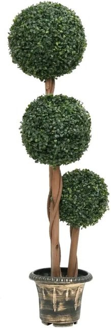 furnicato Künstlicher Buchsbaum in Kugelform mit Topf, Grün, Höhe: 119 cm - Bild 1