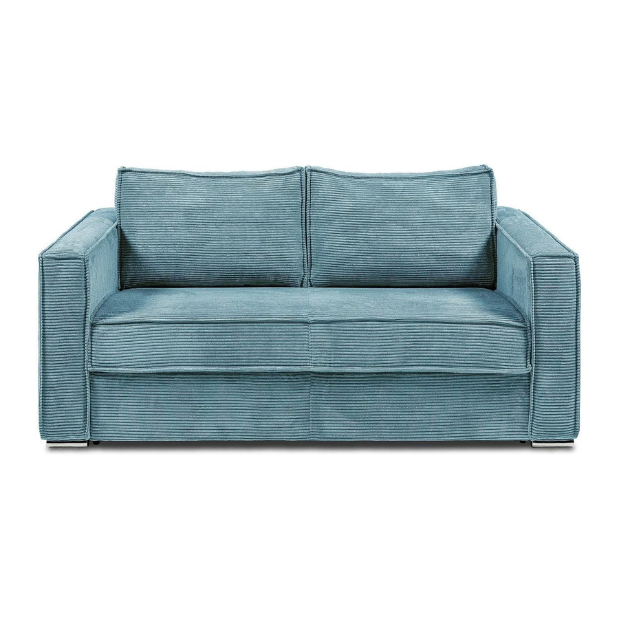 Vente-unique Schlafsofa Loreto in Türkisblau mit Polsterung und Schaumstofffüllung, Breite: 195 cm, Tiefe: 90 cm - Bild 2