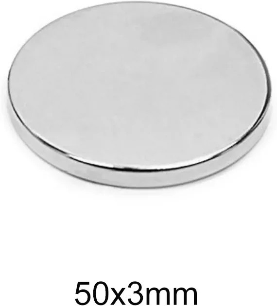50 Stück runde Neodym-Magnete in Silber, Durchmesser: 50 mm, Höhe: 3 mm - Bild 1