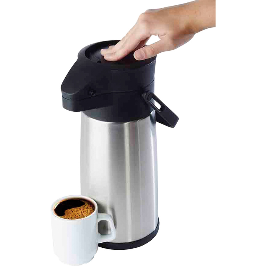 APS Pump-Isolierkanne BUDGET Kaffeebehälter 2,2 l schwarz/silber Ø 13,5 cm x H 32,5 cm - Bild 1