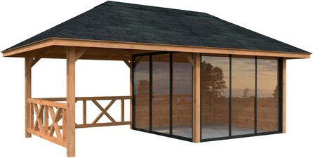PALMAKO Pavillon Bianca Set 203 Slide aus Fichtenholz in Braun, B/H/T: 588 x 319 x 300 cm - Bild 1