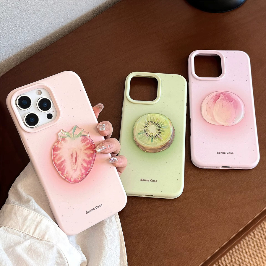 MUQGEW Schutzhülle mit koreanischem 3D Cartoon Obst Muster für iPhone 17 16 Plus 15 14 13 12 Pro Max in Multicolour - Bild 2