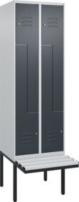 C+P Z-Spind Classic PLUS Sitzbank mit 4 Fächern und Zylinderschloss, B/T/H: 212,0 x 60,0 x 81,5 cm - Bild 1