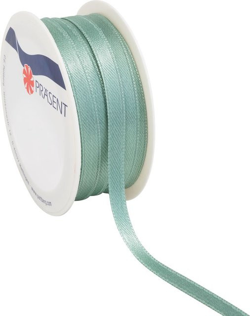 Satinband aus Polyester in Salbeigrün, Breite: 6 mm - Bild 1