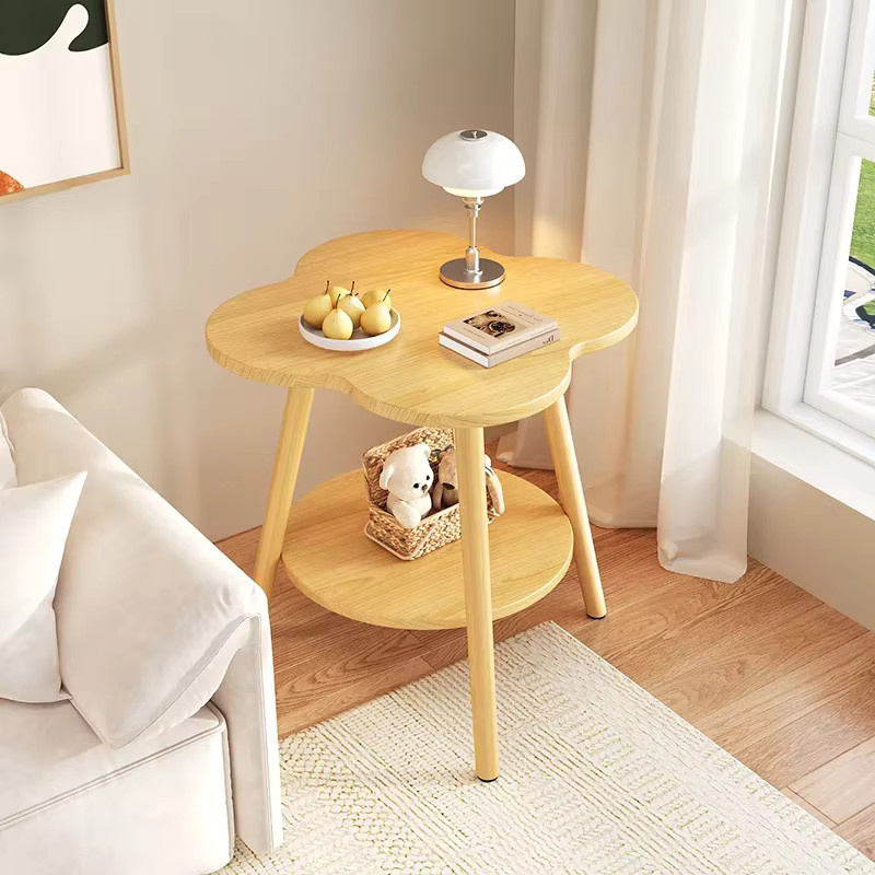 LIUSHADUOLA Beistelltisch aus Holz in Braun, runder Couchtisch für Wohnzimmer, Balkon oder Schlafzimmer - Bild 4