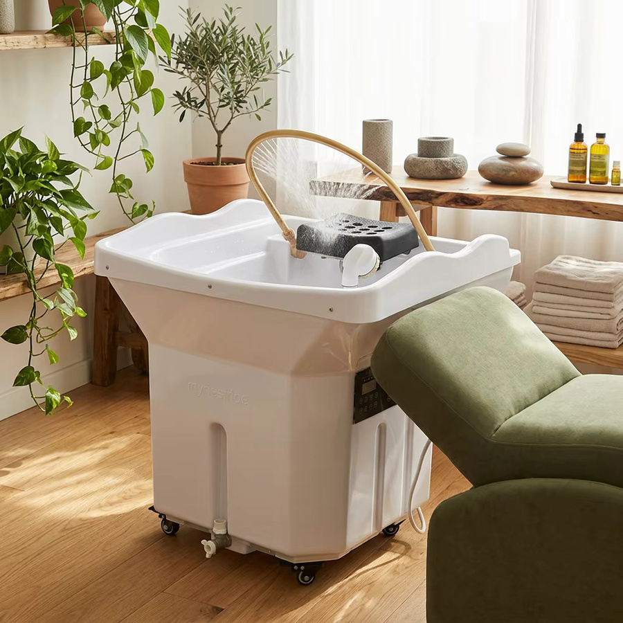 YQXH Mobile Kopfpflege-Spa-Ausrüstung mit Wasserzirkulation und Dampfmaschine in Weiß - Bild 4