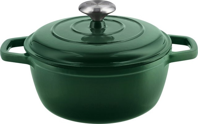 SILVERCREST Premium Gusseisentopf aus emailliertem Gusseisen in Grün - Bild 1