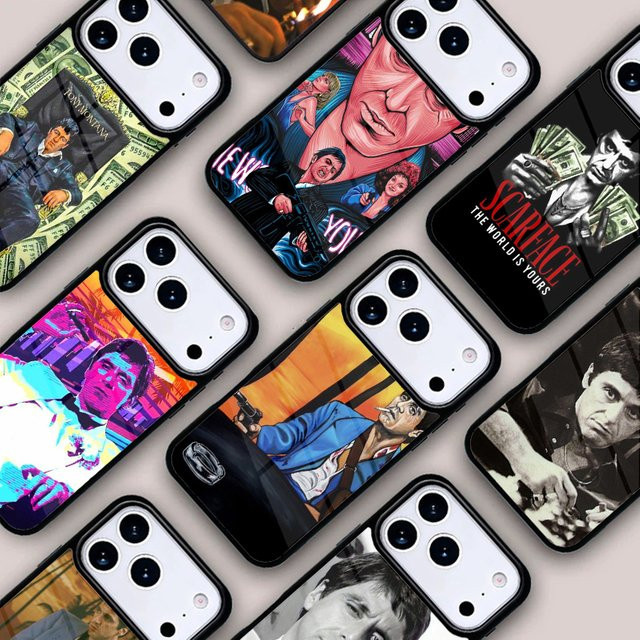 Krajews Scarface Tony Montana Weiche Handyhülle für iPhone 17 16e 15 14 13 12 11 Pro Max Air Mini in Multicolour - Bild 1