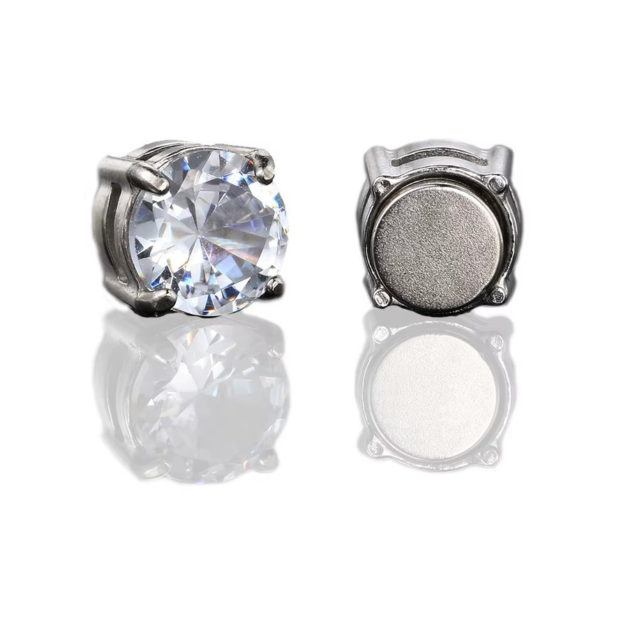 Ohrstecker Edelstahl, Silber, Zirkonia, Unisex - Bild 4