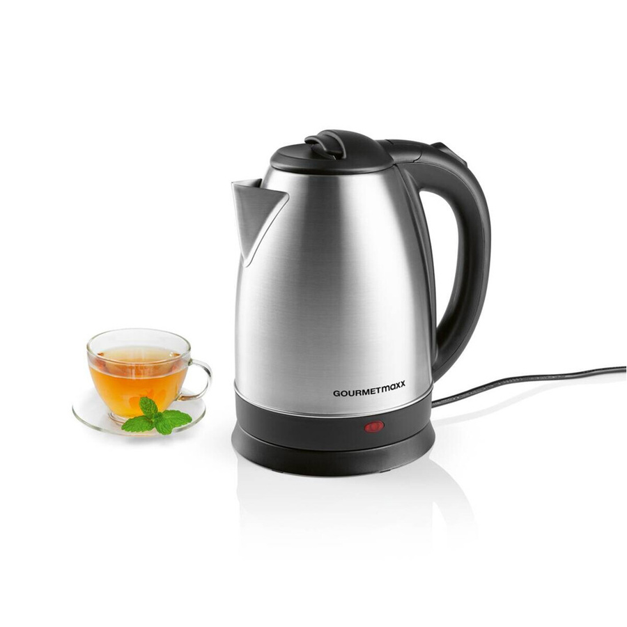 GOURMETmaxx Wasserkocher aus Edelstahl in Silber und Schwarz mit Abschaltautomatik - Bild 2