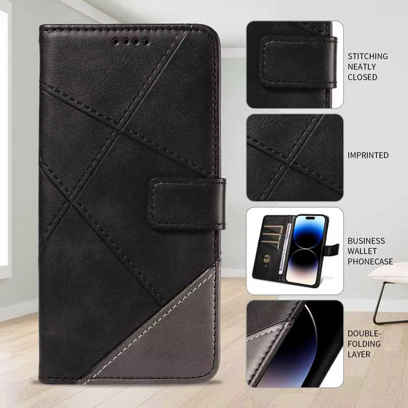Leder-Handyhülle Wallet Cover für Motorola Edge 60 Pro 70 Fusion 50 Neo Plus Edge70 Flip Moto E14 E15 X70 Air X50 Ultra in Grün - Bild 2