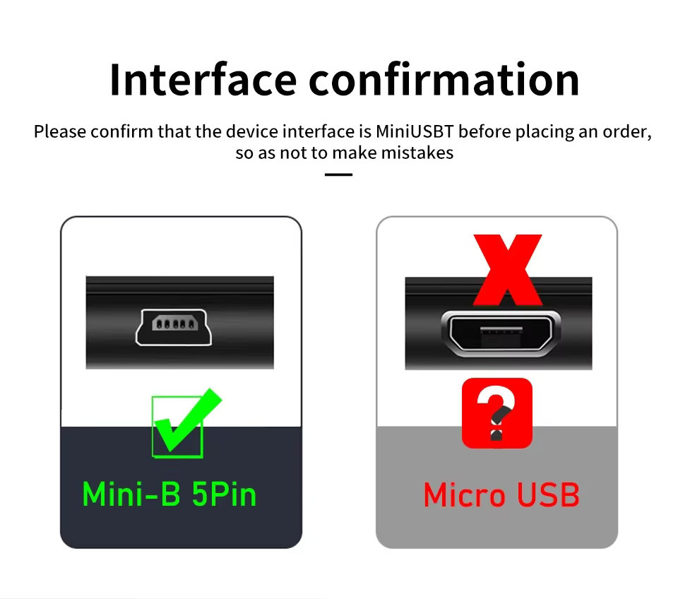 USB Typ-C zu Mini-USB Adapterkabel in Schwarz für Kamera, MP3 und MacBook Pro zum Laden und für die Datenübertragung - Bild 3