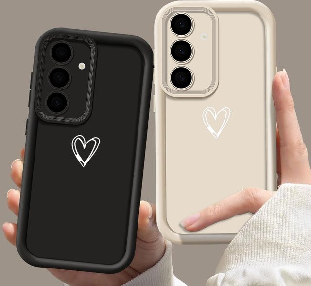 Simple Love TPU Handyhülle für Samsung Galaxy S26 S25 S24 S23 Ultra S22 Plus S25 FE A56 A55 A54 A37 A27 A17 A16 A15 A26 5G in Schwarz - Bild 1