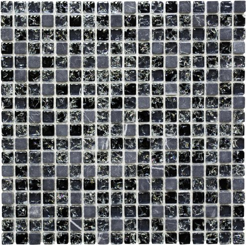 HuH Mosaik Mosaikfliese Ice Cube Wandbelag schwarz B/L: 30,5 x 30,5 cm - Bild 1