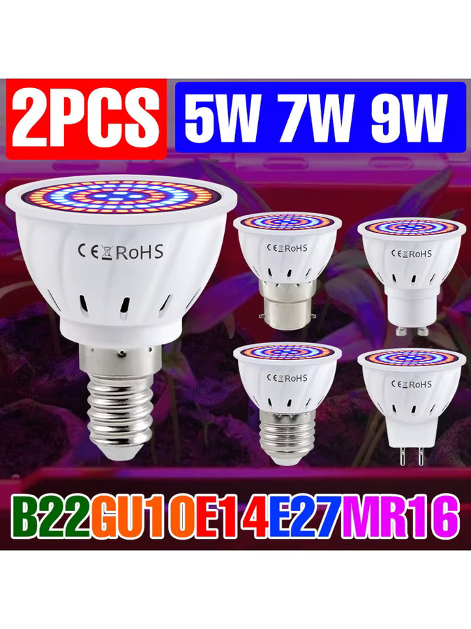 9W LED Vollspektrum-Wachstumslampe E27 in Weiß für Hydrokultur und Sukkulenten im Innenbereich - Bild 3