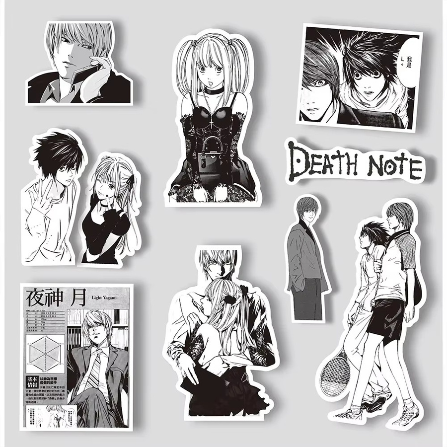 65er Set Anime Death Note Aufkleber von GOGOTU in Schwarz und Weiß zur Dekoration von Laptop, Koffer und Fahrrad - Bild 5