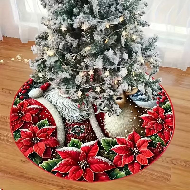VIKAMA Weihnachtsbaumkleid mit Weihnachtsmann und Rehkitz-Design in Multicolor - Bild 3