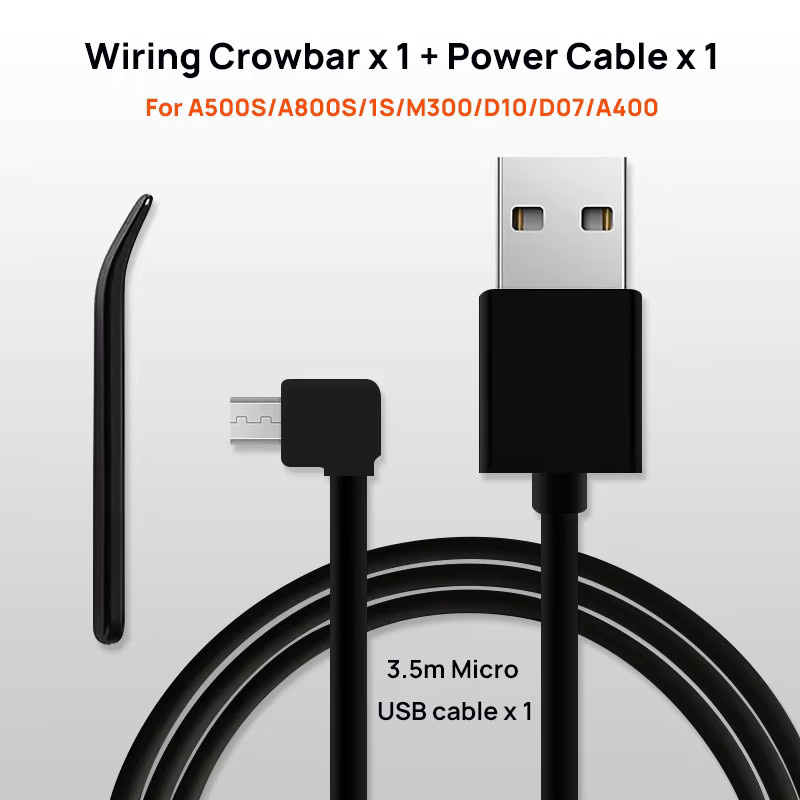 70mai Ladekabel Set: USB-C Kabel für A810 X200 M500 und Micro-USB Kabel für A800S A500S 1S M300 A200 M200 S500 in Schwarz - Bild 3