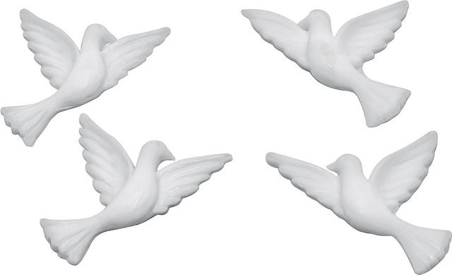 Wiedemann Wachsmotive Tauben in Weiß für Hochzeit oder Kommunion, 2 Paar, Durchmesser: 4 cm - Bild 1