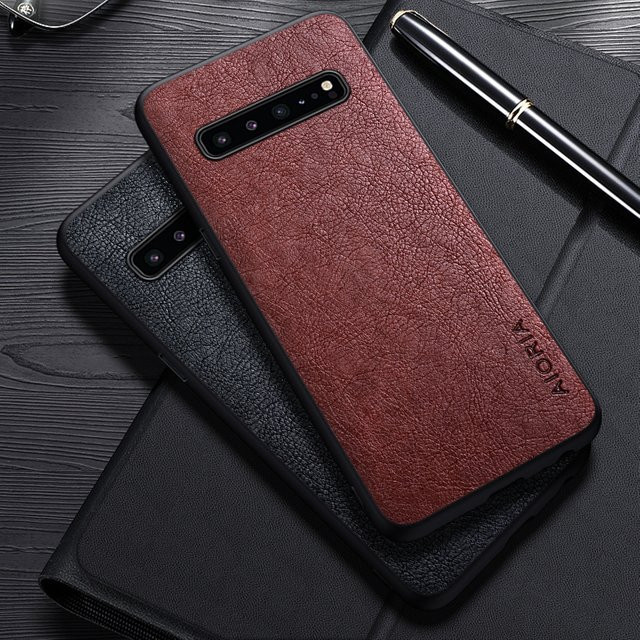 Luxus Leder Business Schutzhülle für Samsung Galaxy S10E Lite, S10X 4G 5G und S10 Plus in Braun - Bild 1