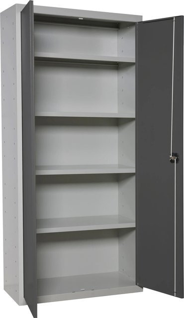PROREGAL Stahlschrank AMEGO Metallschrank mit Flügeltüren und Fachböden in Anthrazit-Grau, H x B x T: 180 x 80 x 40 cm - Bild 1